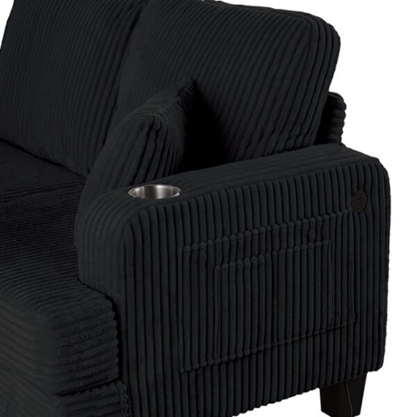 Moretaine Contemporary Black Sofa SL6932BK-SF-PK by Furniture of America - Image 3