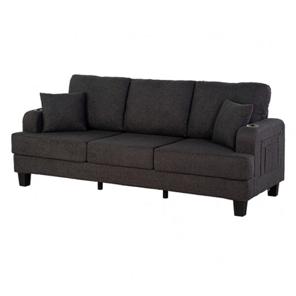 Cinderford Contemporary Dark Gray Sofa SL6936DG-SF-PK by Furniture of America - Image 2