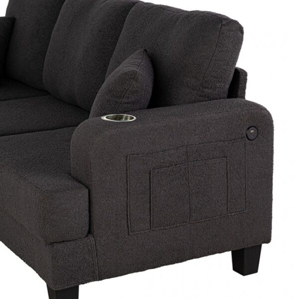 Cinderford Contemporary Dark Gray Sofa SL6936DG-SF-PK by Furniture of America - Image 3