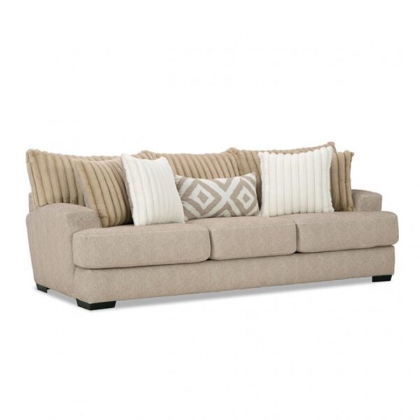 Loughlin Sofa  Light Brown Chenille Sofa SM5193-SF  By Furniture of America - Image 2