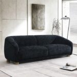 Kolvere Contemporary Black Chenille Sofa FM61006BK-SF by Furniture of America