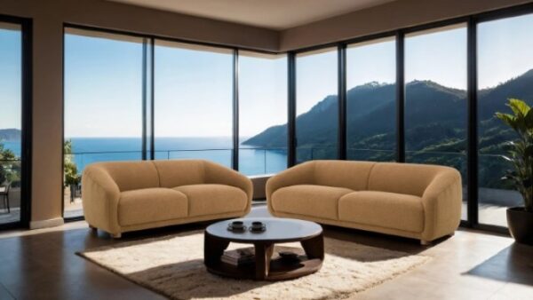 Kolvere Contemporary Brown Bouclé Sofa by Furniture of America - Image 2