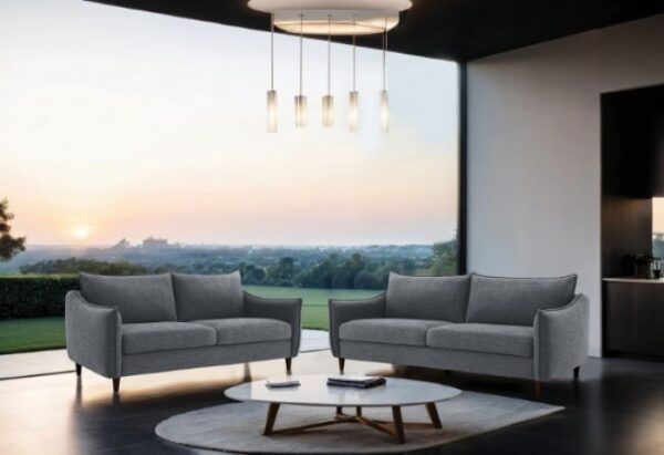 Vermon Contemporary Gray Chenille Sofa by Furniture of America - Image 5