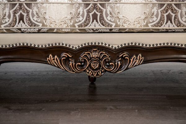 Palencia Traditional Dark Cherry and Beige Sofa FM65005BG-SF by Furniture of America - Image 5