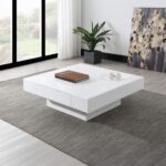 Khaim White High Gloss Square Coffee Table LV03070 By ACME