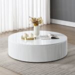 Dyllan White High Gloss Round Coffee Table LV03135 By ACME