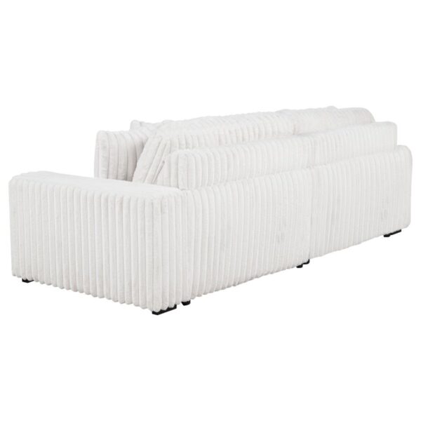 Jacana Corduroy Upholstered Dual Power Chaise Sofa Ivory by Coaster Furniture - Image 2