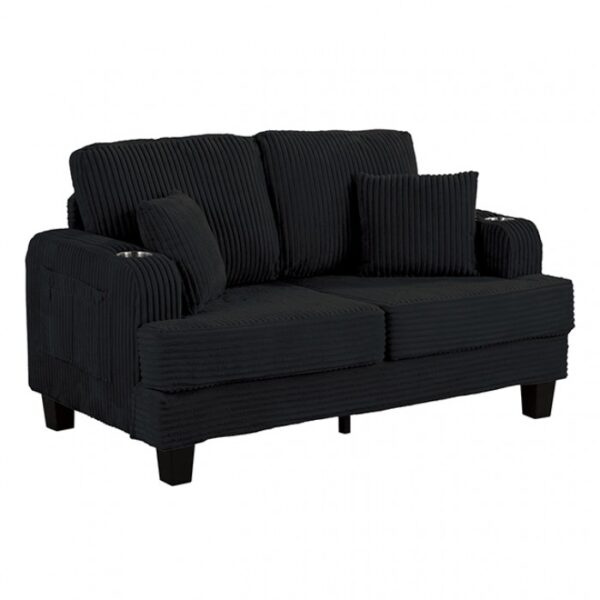 Moretaine Black Loveseat SL6932BK-LV-PK by Furniture of America - Image 2