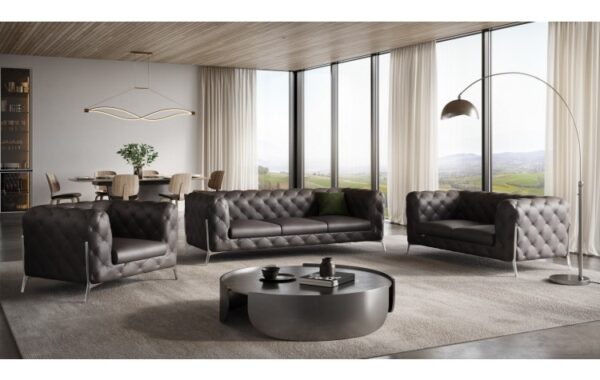 970 Top Grain Italian Leather Sofa Set By Gu Furniture - Image 5