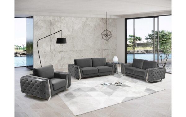 1050 DivanItalia Velvet Fabric Sofa Set By Gu Furniture - Image 3