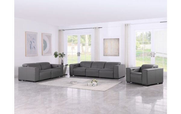 1208 Top Grain Italian Leather Sofa Set By Gu Furniture - Image 5