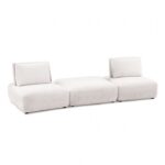 Stavanger 2-Seater with Square Ottoman in White Boucle FM63001WH-C  by Furniture of America