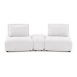 Stavanger Curved 2-Seater with Ottoman in White Boucle FM63001WH-D by Furniture of America