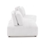 Stavanger Curved 2-Seater with Ottoman in White Boucle FM63001WH-D by Furniture of America - Image 4