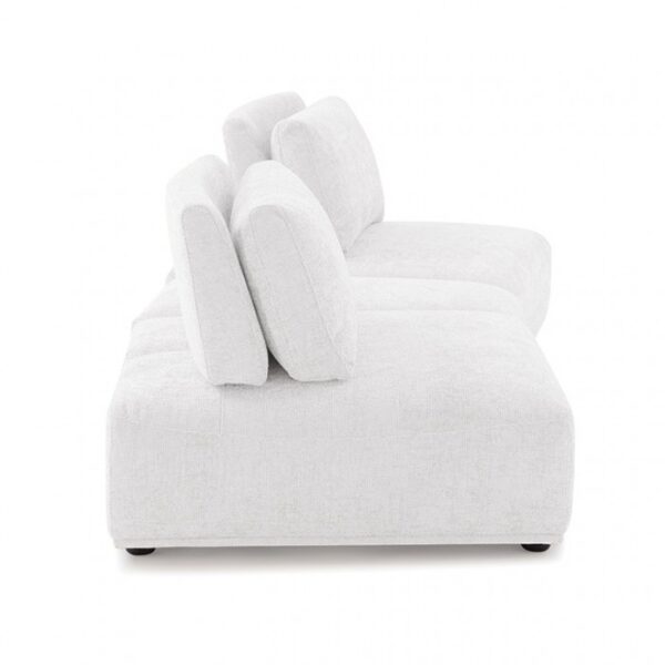 Stavanger Curved 2-Seater with Ottoman in White Boucle FM63001WH-D by Furniture of America - Image 4