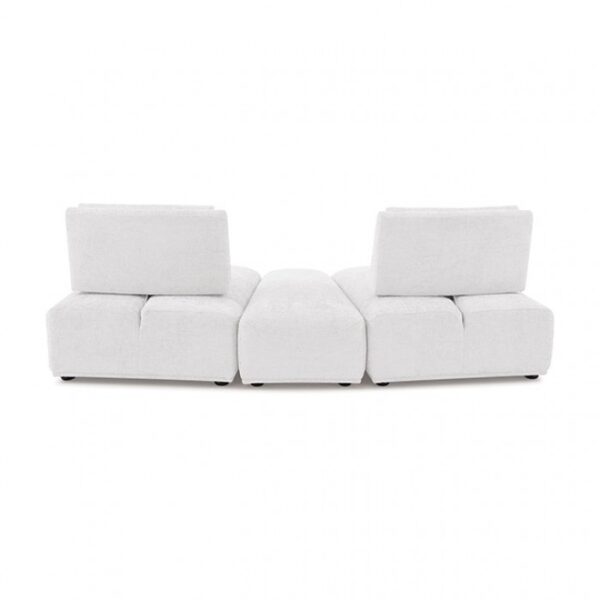 Stavanger Curved 2-Seater with Ottoman in White Boucle FM63001WH-D by Furniture of America - Image 3
