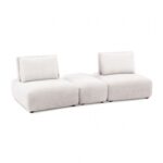 Stavanger 2-Seater with Rectangular Ottoman in White Boucle FM63001WH-E by Furniture of America
