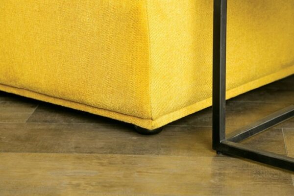 Stavanger 2-Seater with Square Ottoman in Yellow Chenille FM63001YL-C by Furniture of America - Image 4