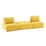 Stavanger 2-Seater with Square Ottoman in Yellow Chenille FM63001YL-C by Furniture of America