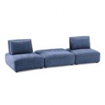 Stavanger 2-Seater with Square Ottoman in Blue Chenille – FM63001BL-C by Furniture of America