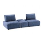 Stavanger 2-Seater with Rectangular Ottoman in Blue Chenille – FM63001BL-E by Furniture of America