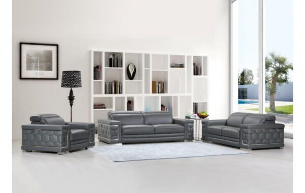 692 DivanItalia Top Grain Italian Leather Sofa Set By Gu Furniture - Image 3