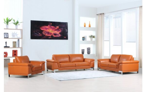 411 DivanItalia Top Grain Italian Leather Sofa Set By Gu Furniture - Image 3