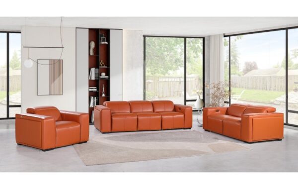 1224 Top Grain Italian Leather Sofa Set By Gu Furniture - Image 6