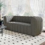 Aversa Loveseat in Charcoal Gray Boucle – FM61002GY-LV by Furniture of America