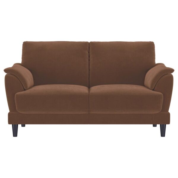 Selma Rust Woven Fabric Loveseat by Coaster Furniture - Image 4