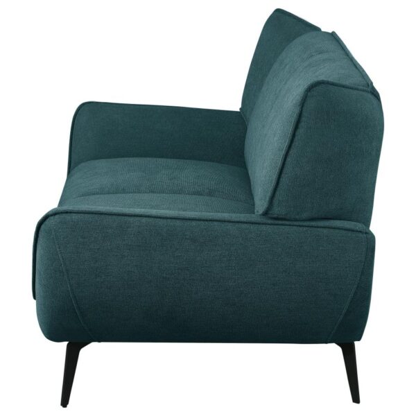 Acton Upholstered Flared Arm Loveseat Teal Blue by Coaster Furniture - Image 3