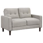 Bowen Upholstered Track Arm Tufted Loveseat Beige by Coaster Furniture - Image 4