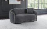 Brookside Velvet Upholstered Curved Loveseat Dark Gray by Coaster furniture