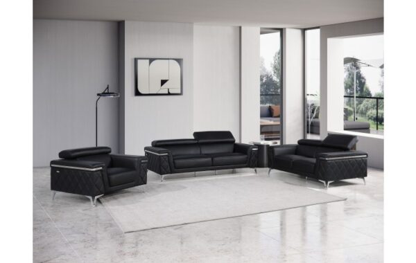 1140 Top Grain Italian Leather Sofa Set By Gu Furniture - Image 2