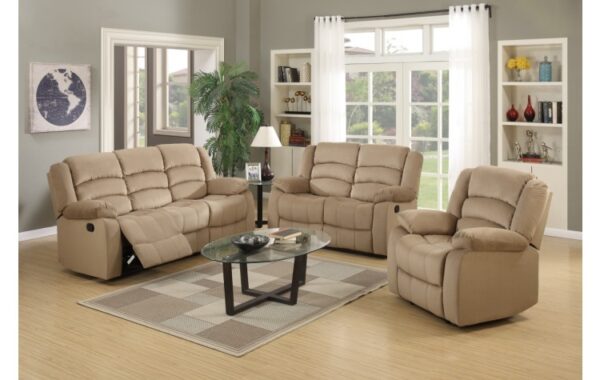 9824 Microfiber Fabric Reclining Sofa Set By Gu Furniture - Image 2