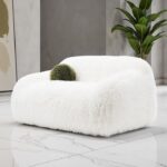 Darwen Loveseat in White Faux Fur – FM64006WH-LV by Furniture of America