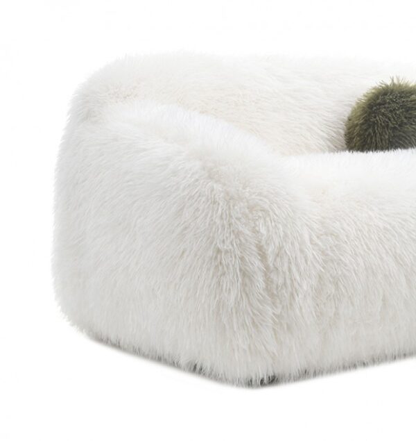 Darwen Loveseat in White Faux Fur – FM64006WH-LV by Furniture of America - Image 2