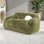 Darwen Loveseat in Green Faux Fur – FM64006GR-LV by Furniture of America