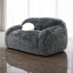 Darwen Loveseat in Dark Gray Faux Fur – FM64006DG-LV by Furniture of America