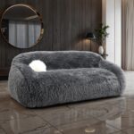 Darwen Sofa in Dark Gray Faux Fur – FM64006DG-SF by Furniture of America