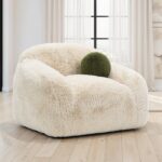 Darwen Swivel Chair in Sand Faux Fur – FM64006BG-CH-SW by Furniture of America