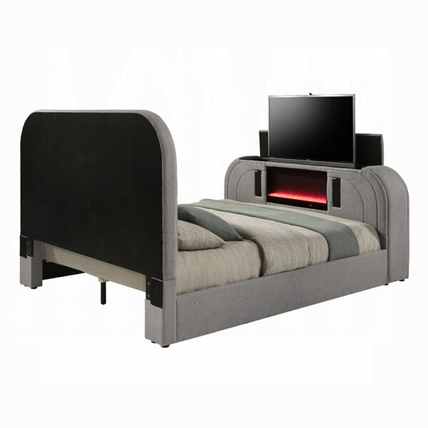 Shelyn Bed with LED, Fireplace, Bluetooth, and TV Stand By ACME - Image 2