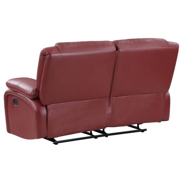 Camila Upholstered Motion Reclining Loveseat Red by Coaster Furniture - Image 5