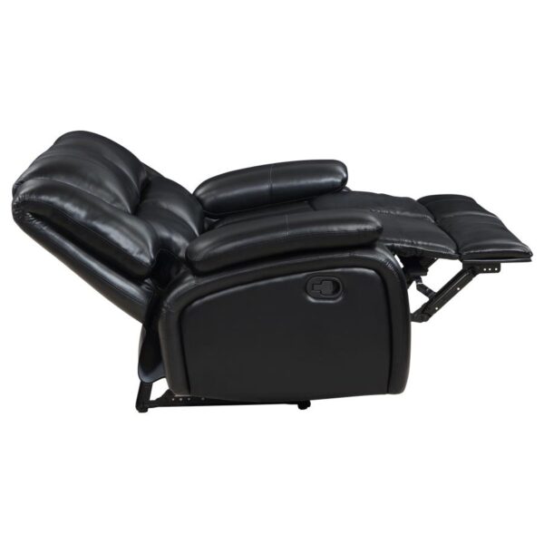 Camila Upholstered Motion Reclining Loveseat Black by Coaster Furniture - Image 5