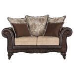 Elmbrook Upholstered Rolled Arm Loveseat Brown by Coaster Furniture