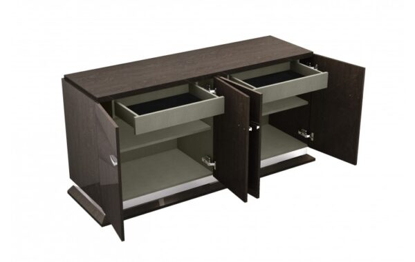 D845 High Gloss Dark Gray Buffet By Gu Furniture - Image 3
