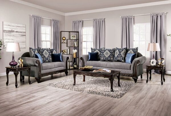 Gustavo Loveseat in Gray & Walnut – SM7306-LV by Furniture of America - Image 5