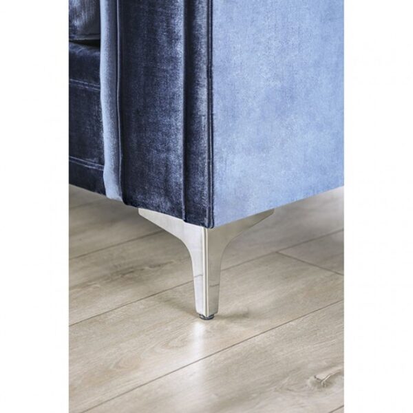 Jodie Love Seat in Satin Blue & Silver – SM2687-LV by Furniture of America - Image 4