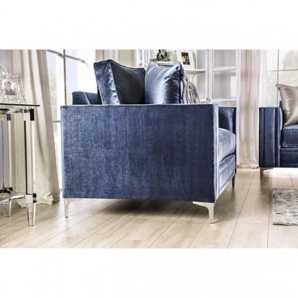Jodie Love Seat in Satin Blue & Silver – SM2687-LV by Furniture of America - Image 7