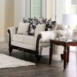 Cassani Loveseat in Light Gray & Walnut – SM7756-LV by Furniture of America